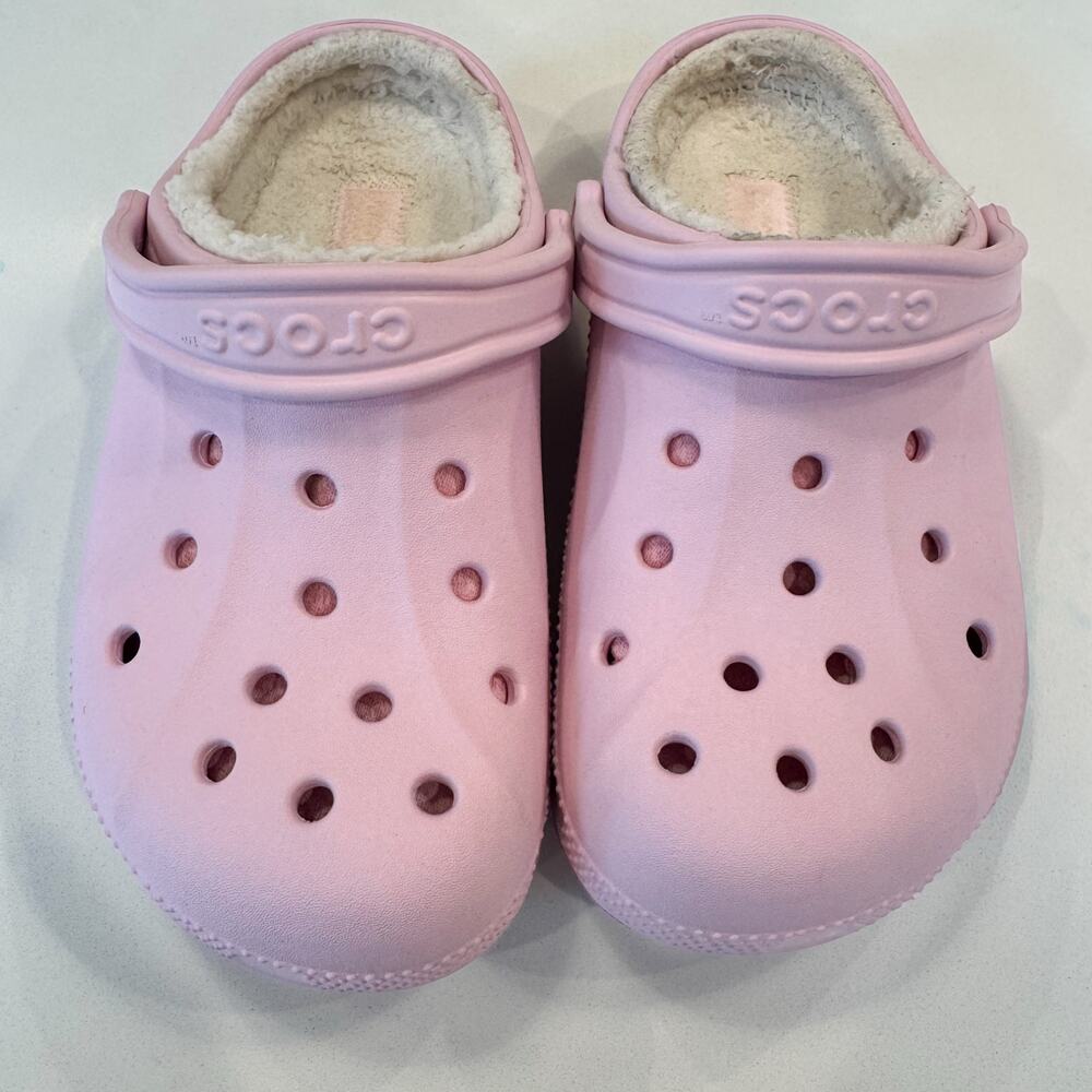 Crocs Ralen Lined Clogs Women's Size 6 - Ballerina Pink Fuzzy Slippers Coquette - Picture 2 of 15